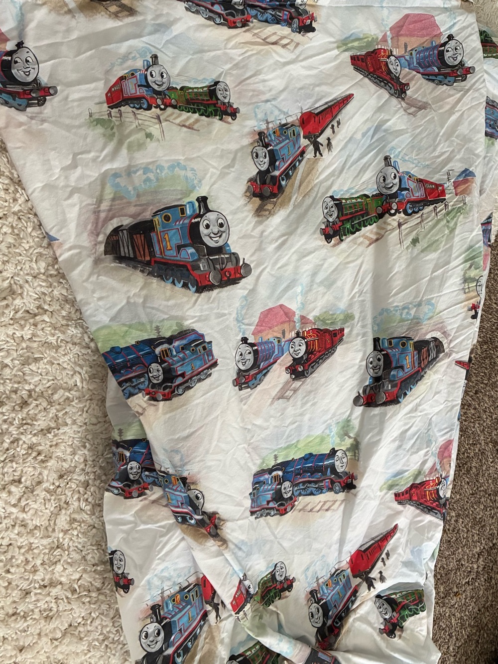 Pottery Barn kids Thomas and friends The Train Duvet Cover Full/Queen size rare